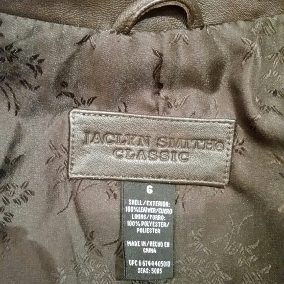 Jaclyn Smith Classic brown leather blazer - Picture 4 of 7